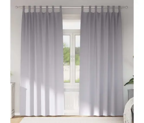 Aizkari 2 Pcs Metāla Pelēks 245 X 140 Cm Poliesters Vidaxl