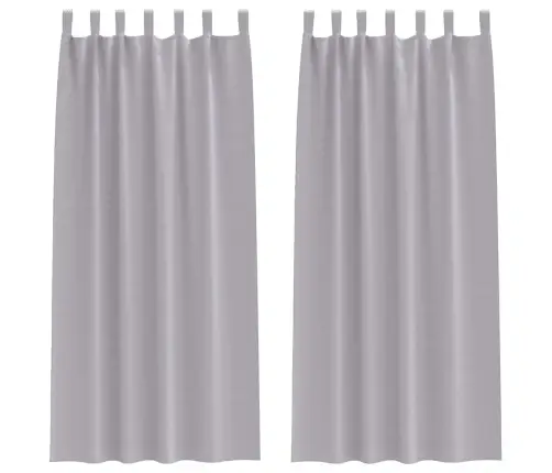 Aizkari 2 Pcs Metāla Pelēks 260 X 140 Cm Poliesters Vidaxl