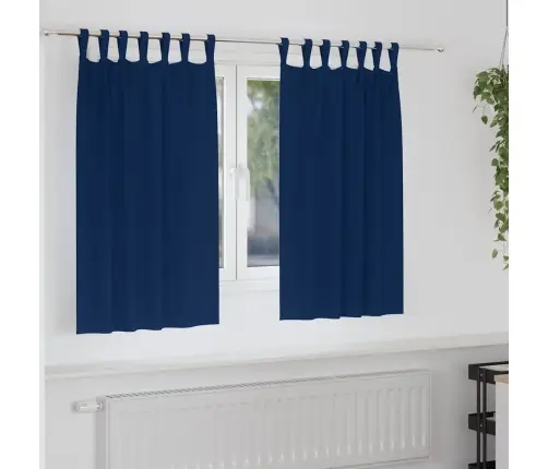 Aizkari Ar Aizkariem 2 Pcs Tumši Zila Poliesters Vidaxl Aizkari Ar Aizkariem 2 Pcs Tumši Zila Poliesters Vidaxl