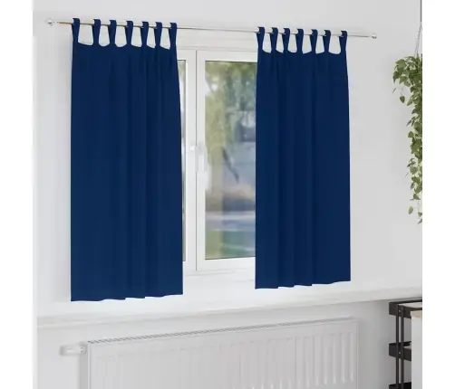 Aizkari Ar Aizkariem 2 Pcs Tumši Zila Poliesters Vidaxl