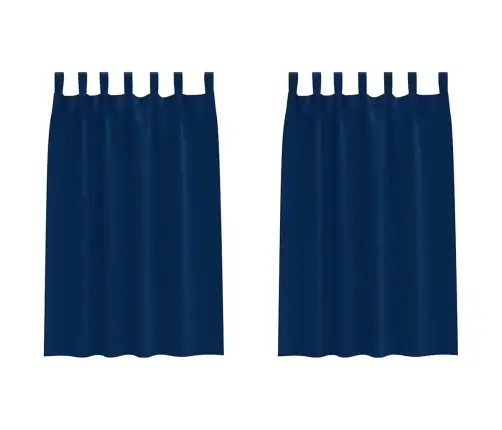 Aizkari Ar Aizkariem 2 Pcs Tumši Zila Poliesters Vidaxl