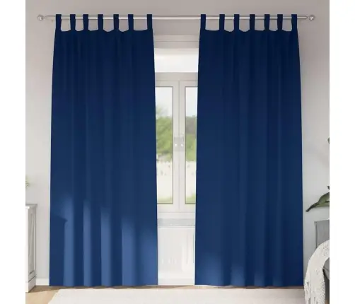 Aptumšojošie Aizkari 2 Pcs Tumši Zila 225 X 140 Cm Poliesters Vidaxl