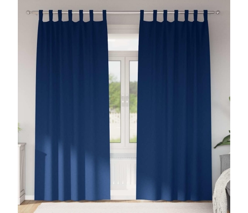 Aizkari Ar Aizkariem 2 Pcs Tumši Zila 245 X 140 Cm Poliesters Vidaxl