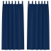 Aizkari Ar Aizkariem 2 Pcs Tumši Zila 245 X 140 Cm Poliesters Vidaxl