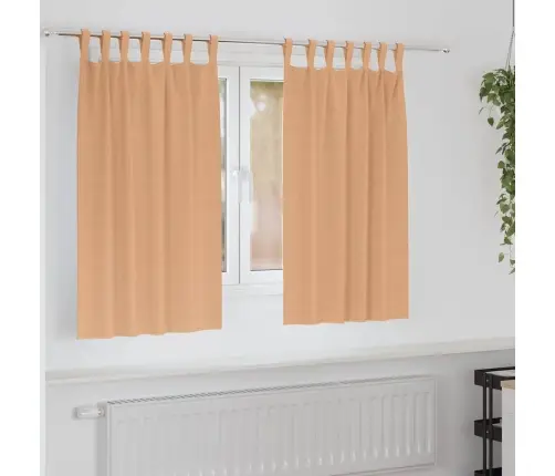 Aptumšojošie Aizkari 2 Pcs Gaiši Brūna 140 X 140 Cm Poliesters Vidaxl