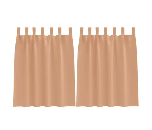 Aptumšojošie Aizkari 2 Pcs Gaiši Brūna 140 X 140 Cm Poliesters Vidaxl