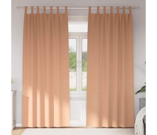 Aptumšojošie Aizkari 2 Pcs Gaiši Brūna 225 X 140 Cm Poliesters Vidaxl