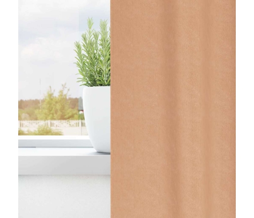 Aptumšojošie Aizkari 2 Pcs Gaiši Brūna 225 X 140 Cm Poliesters Vidaxl