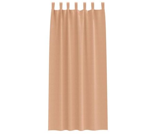 Aptumšojošie Aizkari 2 Pcs Gaiši Brūna 225 X 140 Cm Poliesters Vidaxl