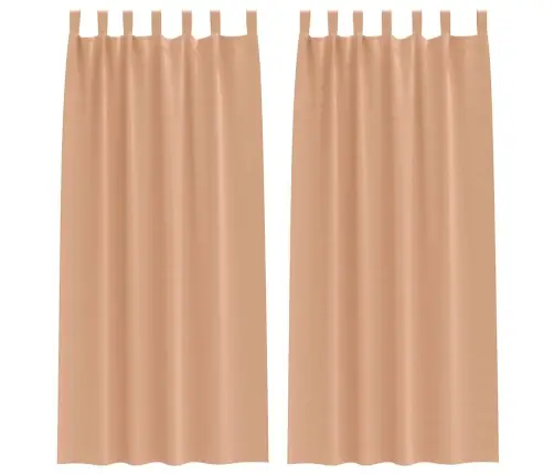 Aizkari Ar Aizkariem 2 Pcs Gaiši Brūna 245 X 140 Cm Poliesters Vidaxl