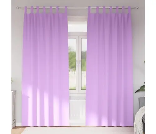 Aizkari Ar Aizkariem 2 Pcs Violeta 245 X 140 Cm Poliesters Vidaxl