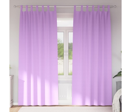 Aizkari Ar Aizkariem 2 Pcs Violeta 260 X 140 Cm Poliesters Vidaxl