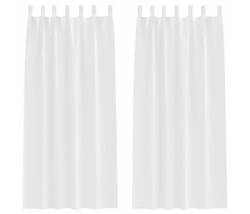 Aizkari Ar Aizkariem 2 Pcs Tīri Balts 260 X 140 Cm Poliesters Vidaxl