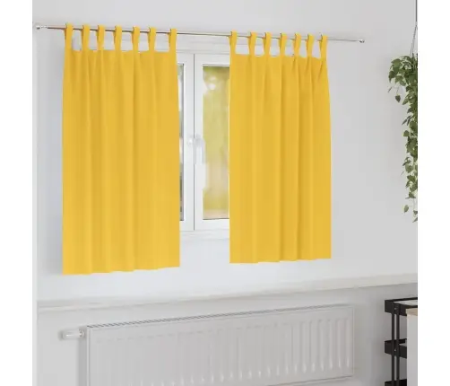 Aizkari Ar Aizkariem 2 Pcs Sinepju Dzeltena Poliesters Vidaxl Aizkari Ar Aizkariem 2 Pcs Sinepju Dzeltena Poliesters Vidaxl