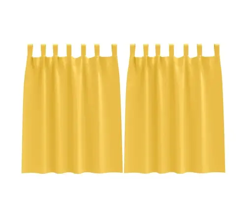 Aizkari Ar Aizkariem 2 Pcs Sinepju Dzeltena Poliesters Vidaxl Aizkari Ar Aizkariem 2 Pcs Sinepju Dzeltena Poliesters Vidaxl