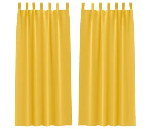 Aizkari 2 Pcs Sinepju Dzeltena 245 X 140 Cm Poliesters Vidaxl