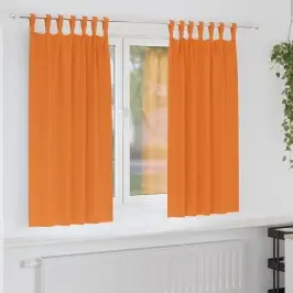 Aptumšojošie Aizkari Ar Aizkariem Bright Orange Poliesters Vidaxl
