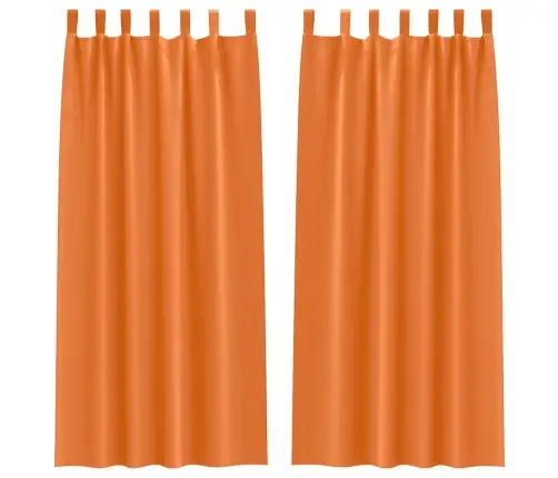 Kardinad Rõngastega 2 Pcs Erk Oranž 225 X 140 Cm Polüester