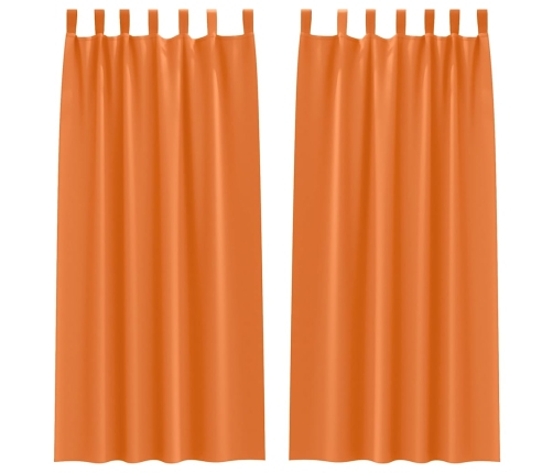 Aizkari 2 Pcs Skaisti Oranžs 245 X 140 Cm Poliesters Vidaxl