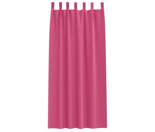 Aizkari Ar Aizkariem 2 Pcs Skaisti Rozā 260 X 140 Cm Poliesters Vidaxl