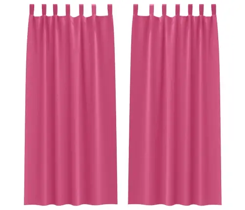 Kardinad Rõngastega Erk Roosa Polüester