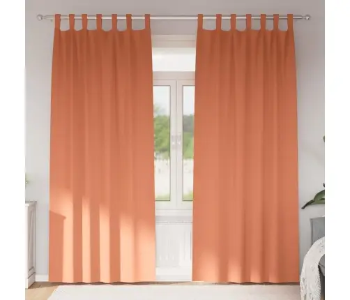 Kardinad Rõngastega Terrakota Polüester