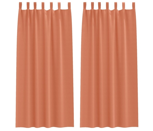 Aptumšojošie Aizkari 2 Pcs Sarkanbrūns 245 X 140 Cm Poliesters Vidaxl