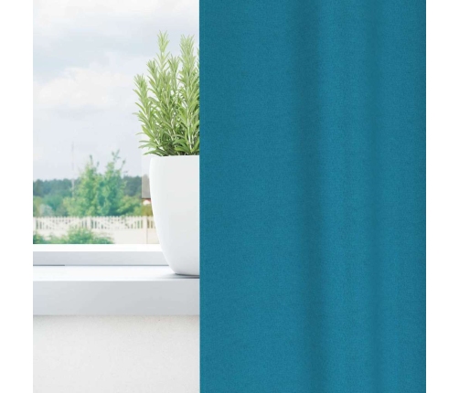 Aizkari Ar Aizkariem 2 Pcs Tirkīzzila 260 X 140 Cm Poliesters Vidaxl