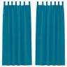 Aizkari Ar Aizkariem 2 Pcs Tirkīzzila 260 X 140 Cm Poliesters Vidaxl