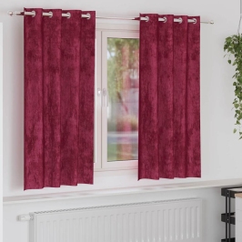 Aizkars Ar Aizkariem 2 Pcs Vīna Sarkans 175 X 140 Cm Samts Vidaxl