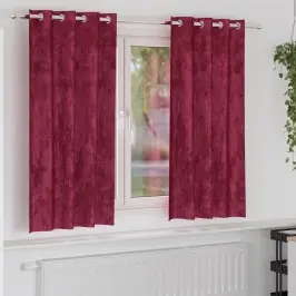 Aizkars Ar Aizkariem 2 Pcs Vīna Sarkans 175 X 140 Cm Samts Vidaxl