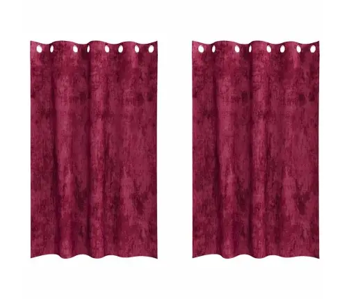 Samta Aizkaru 2 Gab. Ar Acīšiem, Vīna Sarkani, 175X140 Cm Vidaxl