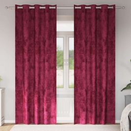 Aizkars Ar Aizkariem 2 Pcs Vīnsarkans 245 X 140 Cm Samts Vidaxl
