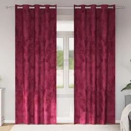 Užuolaida 2 Pcs Vyno Raudonumo 245 X 140 Cm Aksomas