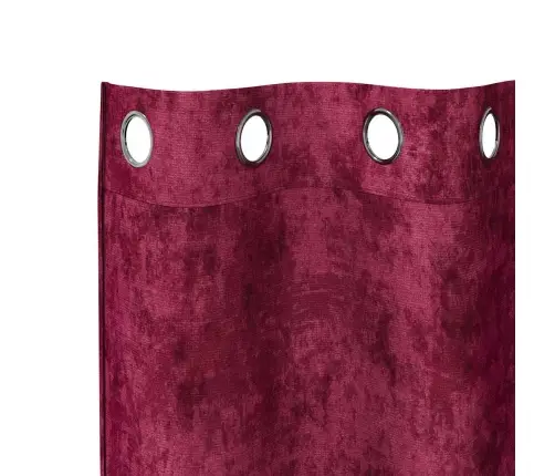 Samta Aizkaru Komplekts 2 Gab. Ar Acīm, Vīna Sarkans, 260 X 140 Cm Vidaxl
