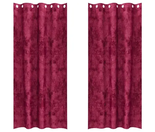 Samta Aizkaru Komplekts 2 Gab. Ar Acīm, Vīna Sarkans, 260 X 140 Cm Vidaxl