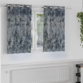 Aizkars Ar Aizkariem 2 Pcs Sudraba Pelēks 140 X 140 Cm Samts Vidaxl