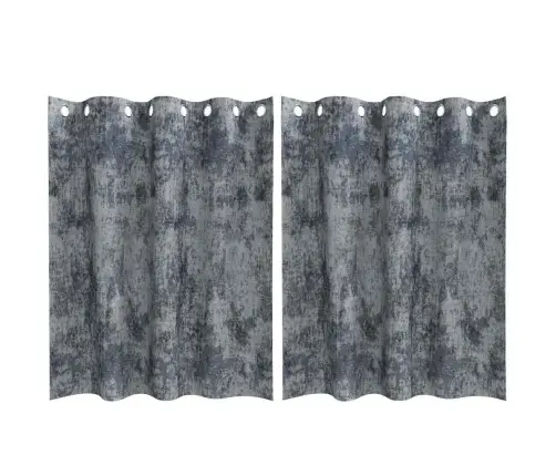 Kardin Kardinatega 2 Pcs Hõbedane 140 X 140 Cm Samet