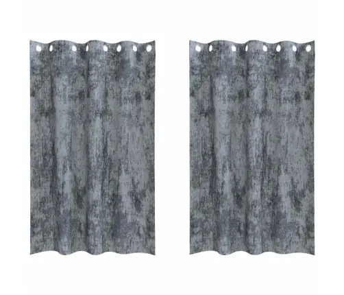 Kardin Kardinatega 2 Pcs Hõbehall 175 X 140 Cm Samet