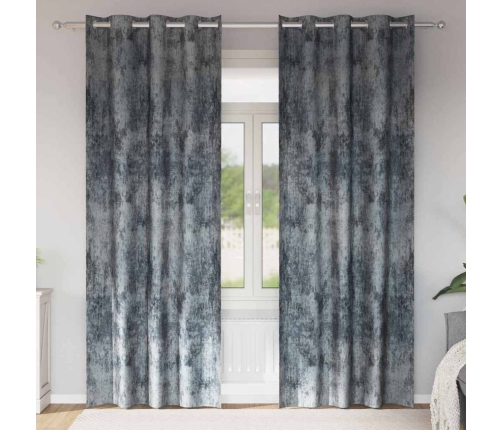 Užuolaida 2 Pcs Sidabrinė Pilka 260 X 140 Cm Aksomas
