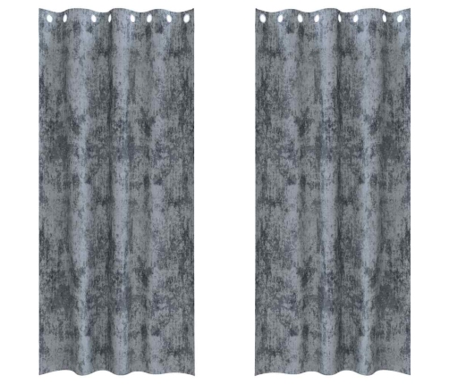 Užuolaida 2 Pcs Sidabrinė Pilka 260 X 140 Cm Aksomas