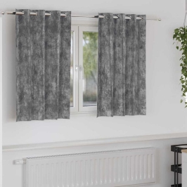 Aizkars Ar Aizkariem 2 Pcs Pelēka 140 X 140 Cm Samts Vidaxl