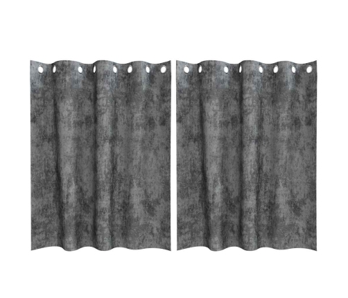Užuolaida Su Užuolaidomis 2 Pcs Pilka 140 X 140 Cm Aksomas