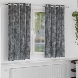 Aizkars Ar Aizkariem 2 Pcs Pelēka 175 X 140 Cm Samts Vidaxl