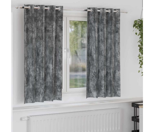 Užuolaida Su Užuolaidomis 2 Pcs Pilka 175 X 140 Cm Aksomas