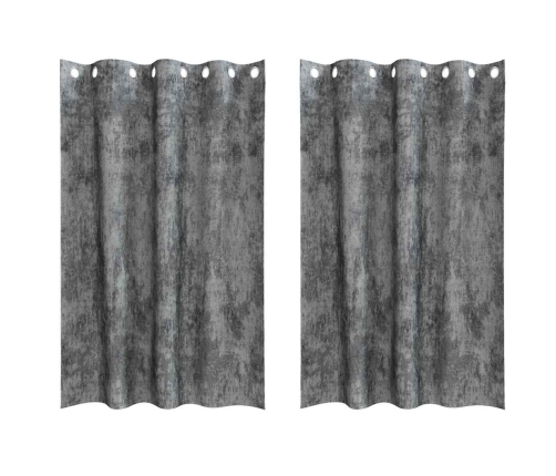 Užuolaida Su Užuolaidomis 2 Pcs Pilka 175 X 140 Cm Aksomas