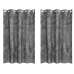 Užuolaida Su Užuolaidomis 2 Pcs Pilka 175 X 140 Cm Aksomas