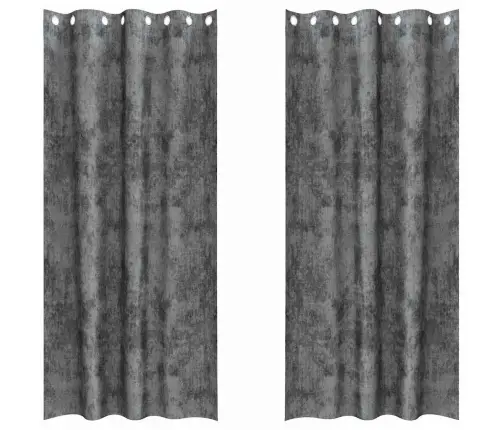 Samta Aizkari 2 Gab. Ar Acīšiem, Pelēkā Krāsā, 225 X 140 Cm Vidaxl