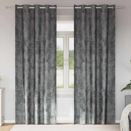 Aizkars Ar Aizkariem 2 Pcs Pelēka 245 X 140 Cm Samts Vidaxl