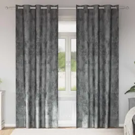 Aizkars Ar Aizkariem 2 Pcs Pelēka 245 X 140 Cm Samts Vidaxl